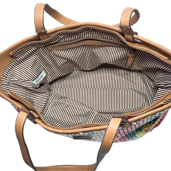 Nine West It Girl Floral Sequin Tote Zip Top Shoulder Bag Boho Spring Carryall - Picture 6 of 13